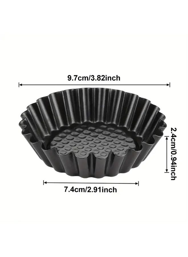 12 Pcs 3 Inch Carbon Steel Non Stick Tart Molds Oven Safe Round Mini Pie Pans - Image 2