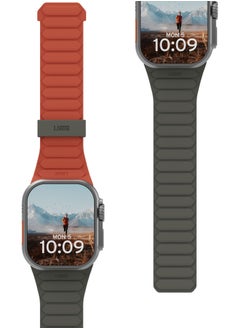Urban Armor Gear UAG Pathfinder [Reversible Magnetic Silicone Strap] Compatible with Apple Watch Band for Apple Watch ULTRA 2 / Ultra 49mm, Watch 45mm/44mm/42mm Series 9-1 - Olive | Rust  - Image 1