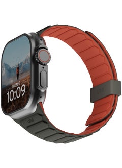 Urban Armor Gear UAG Pathfinder [Reversible Magnetic Silicone Strap] Compatible with Apple Watch Band for Apple Watch ULTRA 2 / Ultra 49mm, Watch 45mm/44mm/42mm Series 9-1 - Olive | Rust  - Image 5