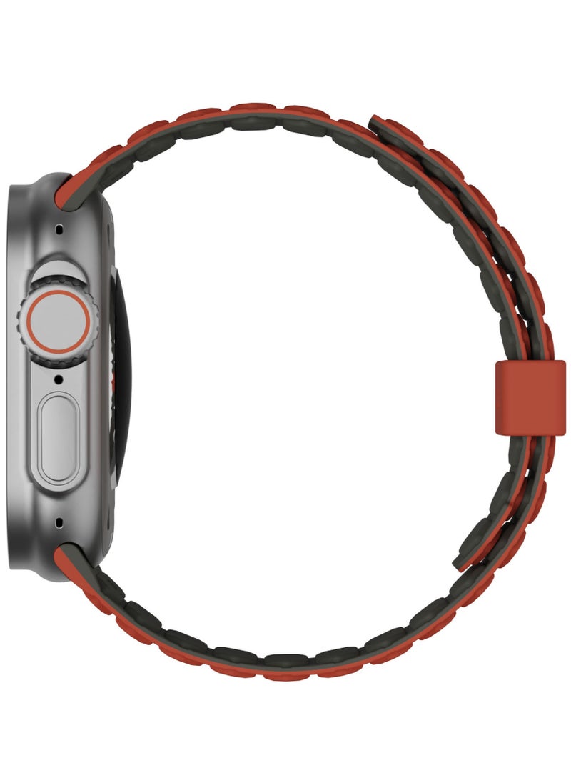 Urban Armor Gear - UAG Pathfinder [Reversible Magnetic Silicone Strap] Compatible with Apple Watch Band for Apple Watch ULTRA 2 / Ultra 49mm, Watch 45mm/44mm/42mm Series 9-1 - Olive | Rust - Image 1
