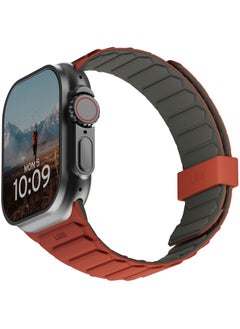 Urban Armor Gear UAG Pathfinder [Reversible Magnetic Silicone Strap] Compatible with Apple Watch Band for Apple Watch ULTRA 2 / Ultra 49mm, Watch 45mm/44mm/42mm Series 9-1 - Olive | Rust  - Image 4