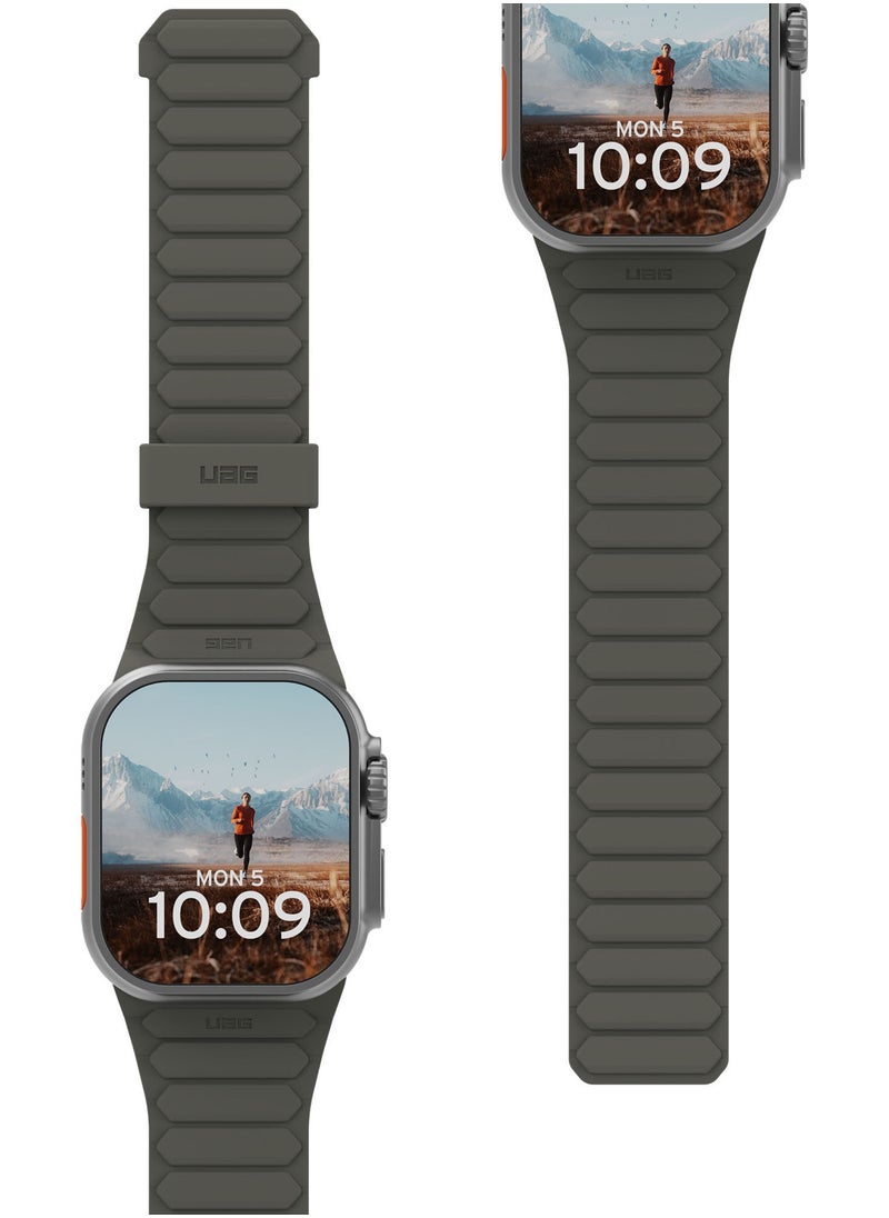 Urban Armor Gear - UAG Pathfinder [Reversible Magnetic Silicone Strap] Compatible with Apple Watch Band for Apple Watch ULTRA 2 / Ultra 49mm, Watch 45mm/44mm/42mm Series 9-1 - Olive | Rust - Image 1