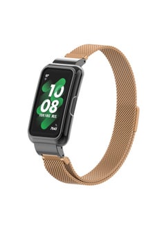 For HuaweiBracelet 10 Strap For HuaweiBand987 Glory Bracelet Universal Wristband Milanese Strap-Color:13# Milan Bronze Gold-Specifications:Applicable To For HuaweiBand 10/9/8/7 Generation (with Metal Case)