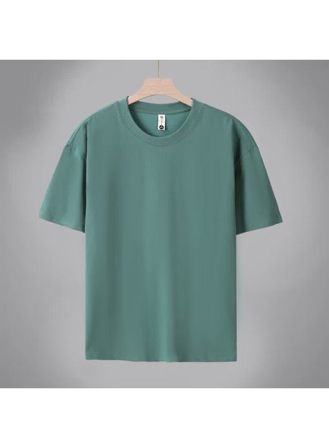 Dingfengbaoluo Suoluona Quick-dry Cool-touch Short Sleeve T-shirt For Men, Sporty Casual Solid Color Loose Trendy Top Gc-1 Apricot Color 4XL - Image 3