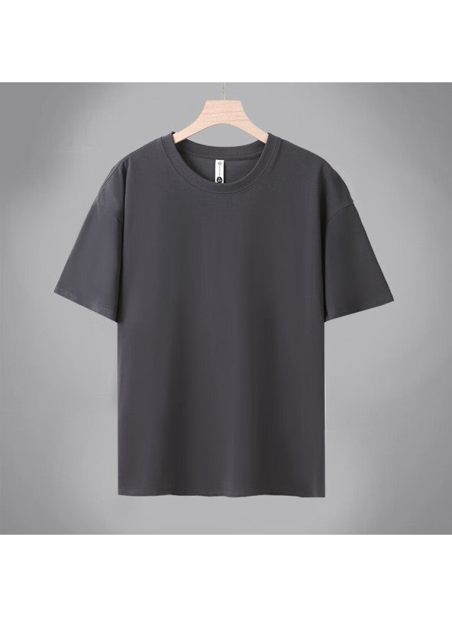 Dingfengbaoluo Suoluona Quick-dry Cool-touch Short Sleeve T-shirt For Men, Sporty Casual Solid Color Loose Trendy Top Gc-1 Apricot Color 4XL - Image 4
