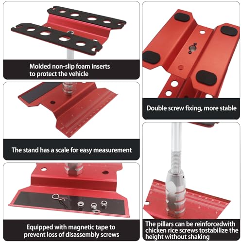 RC Lelut RC Car Stand RC Repair Stand 360 Degree Rotation Lift or Lower for Traxxas Arrma Redcat Axial RC4WD HSP Losi 18 110 112 116 Scale RC Crawler Car Truck Buggies Red - Image 5