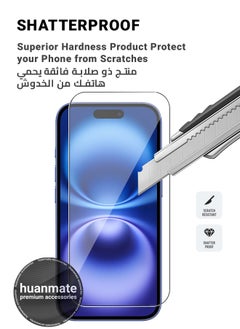 huanmate Apple iPhone 16 Tempered Glass Screen Protector – High Transparency, Delicate Touch, Anti-Explosion, Smooth Arc Edges, Easy Installation, Screen Protector for Apple iPhone 16  - Image 3