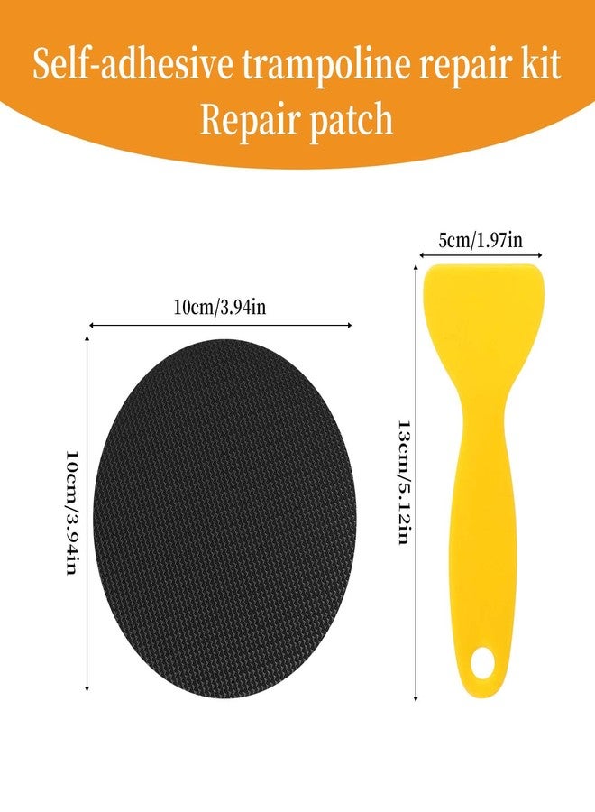 Lyreh 6pcs Trampoline Patch Repair Kit, 3.94x3.94in Self-Adhesive Rubber Trampoline Pad Replacement Parts with Scraper for Holes Tears in Mats Accessories (Round) - Image 2