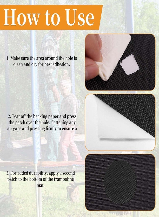 Lyreh 6pcs Trampoline Patch Repair Kit, 3.94x3.94in Self-Adhesive Rubber Trampoline Pad Replacement Parts with Scraper for Holes Tears in Mats Accessories (Round) - Image 4