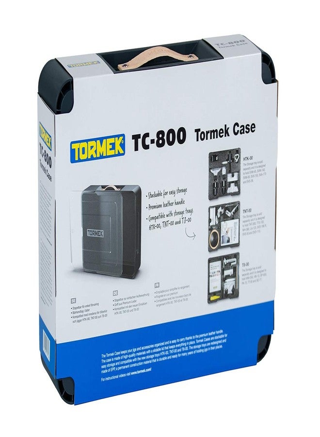 Tormek Case TC-800 - Premium Toolbox to Store all Your Tormek Jigs and Accessories - Durable, Stackable Case with a Clear Sliding Lid and a Sturdy Leather Carrying Handle - Image 4