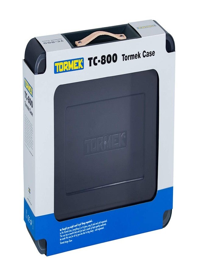 Tormek Case TC-800 - Premium Toolbox to Store all Your Tormek Jigs and Accessories - Durable, Stackable Case with a Clear Sliding Lid and a Sturdy Leather Carrying Handle - Image 3