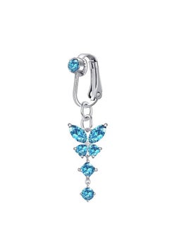 6 pcs piercing free Belly  Ring for Women  Clip On Belly Button Rings crystal blue Navel Ring Non Piercing body jewelry for girls - pzsku/Z6F90D60A84FD222FDB0FZ/45/_/1740101401/ed4a5fbb-d38e-4d97-90e0-de74584bebaf