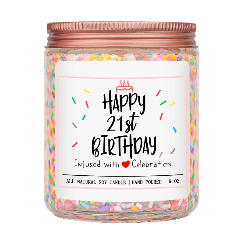 Homsolver 21st Birthday Gifts for Her, Perfect Ideas Happy Birthday Presents for Women, Friends, Sister, Daughter, Vanilla Cream Scent Handmade Aromatherapy Candle Decorations - Image 5