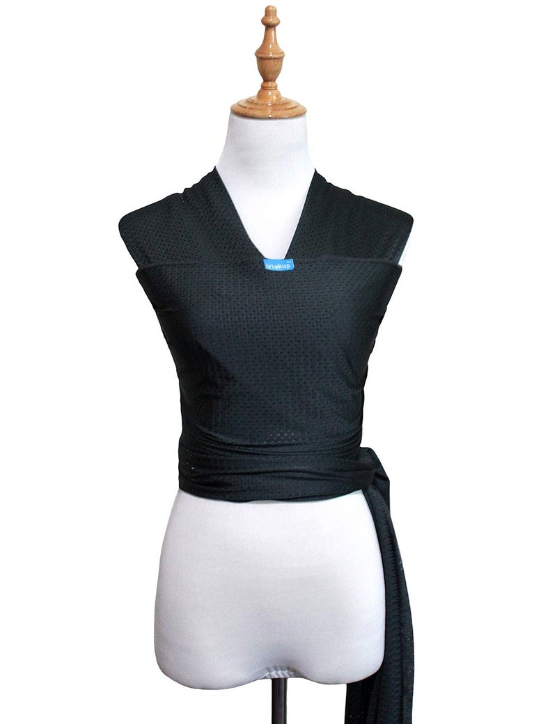 Vlokup Baby Wrap Sling Carrier for Newborn, Infant, Toddler, Kid | Breathable Lightweight Stretch Mesh Water Sling | Nice for Summer, Pool, Beach, Swimming | Perfect Shower Gift Black - Image 1