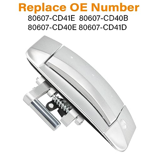 NPAUTO مقبض باب خارجي جانبي أيسر للسائق مناسب لنيسان 350Z 2003 2004 2005 2006 2007 2008 2009، خارجي، 80607-CD41E 80607-CD40B 80607-CD40E، فضي - Image 4