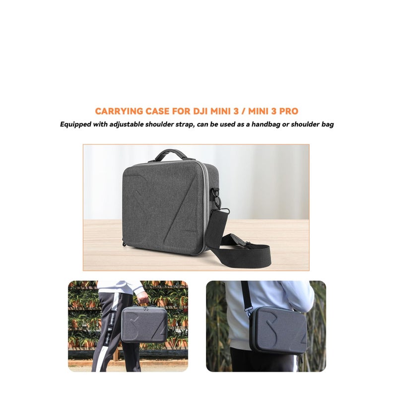 SOLARAE Mini 3 Pro Carrying Case Waterproof Storage Bag Hard Case Travel Bag All-in-1 Protective Box with Adjustable Shoulder Strap for DJI Mini 3 / Mini 3 Pro Accessories - Image 4