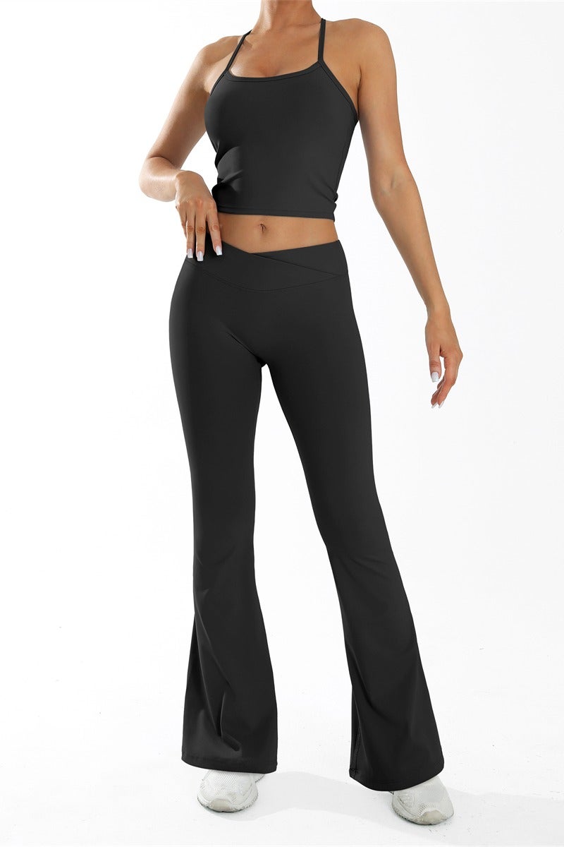 عام 2 قطعة اليوغا مجموعة النساء رياضة رياضية رياضية الرياضة دعوى وتتسابق تجريب الملابس - Image 1