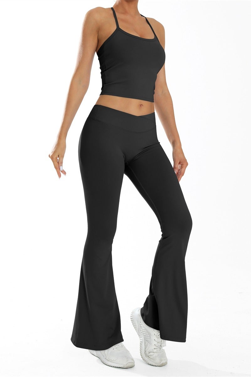 عام 2 قطعة اليوغا مجموعة النساء رياضة رياضية رياضية الرياضة دعوى وتتسابق تجريب الملابس - Image 2