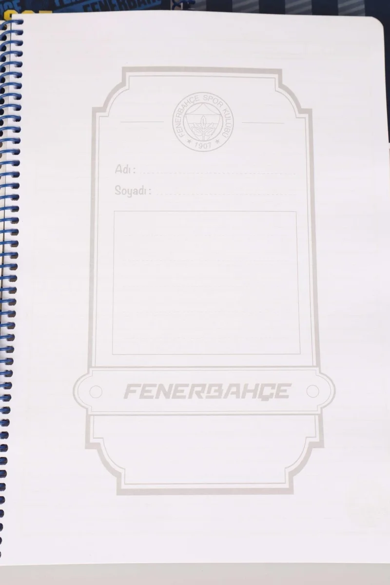 Fenerbahçe Fenerbahce Licensed Fenerbahce Spiral Squared A4 Cardboard Cover 72 Pages Notebook
