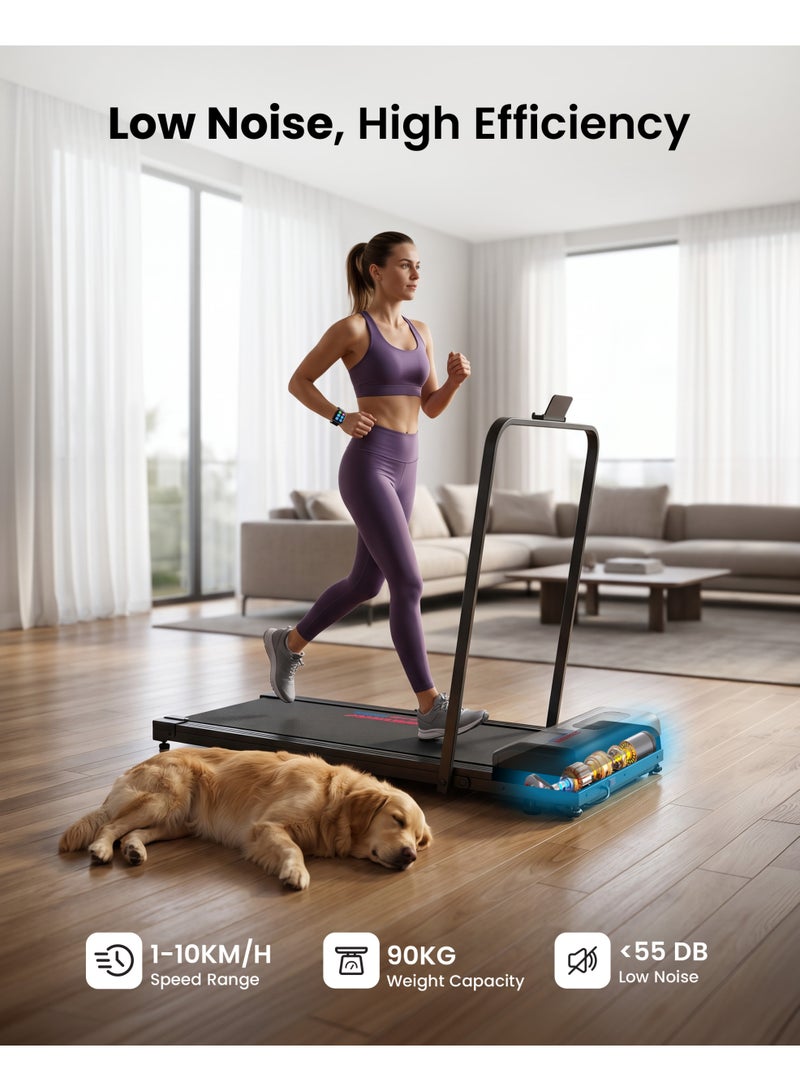 Sparnod Fitness سبرنود فتنس × صقر فتنس جهاز المشي مع مقبض، سرعة من 1–10 كم/س، سطح جري بامتصاص الصدمات، شاشة LED، حامل للهاتف والتابلت، للاستخدام المنزلي والمكتبي، وزن مستخدم أقصى 90 كجم - Image 5