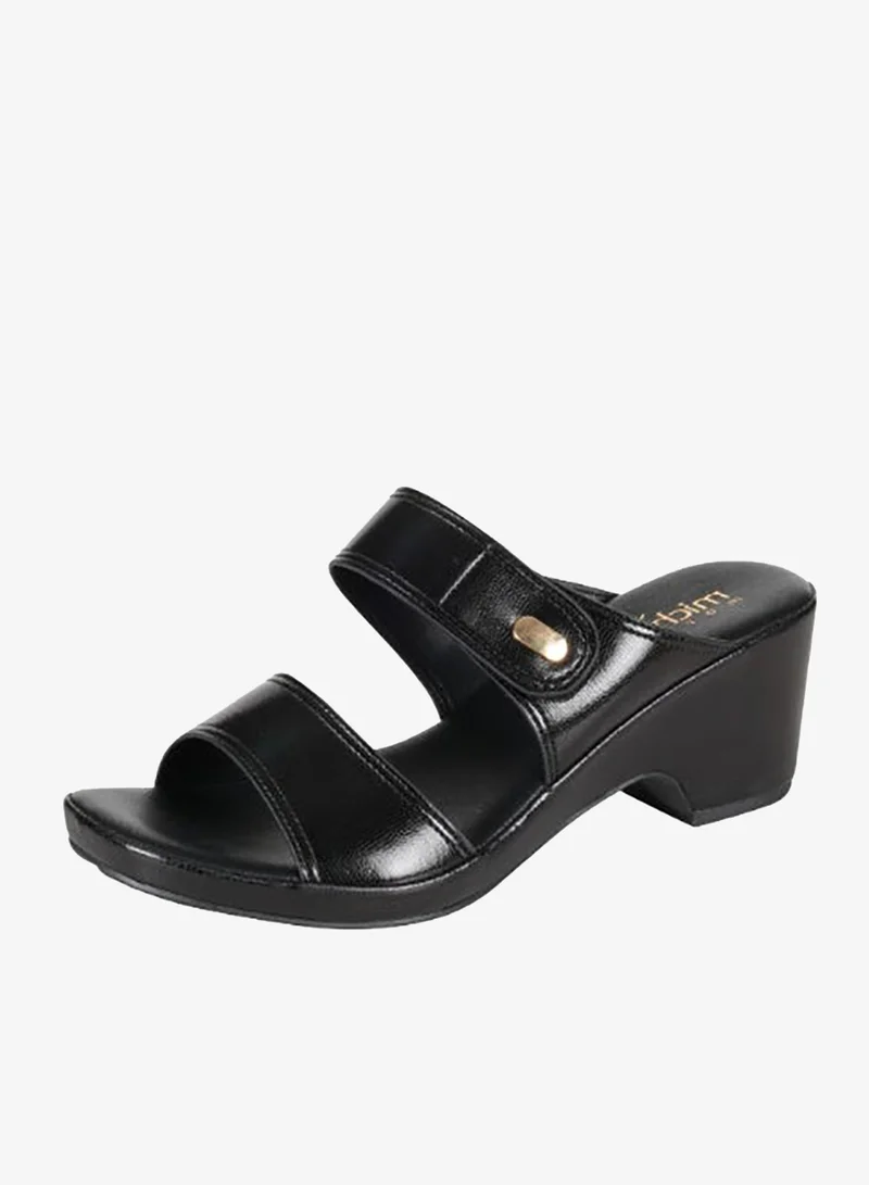 ميشيل مورجان صنادل ميشيل مورغان بكعب عريض للسيدات أسود