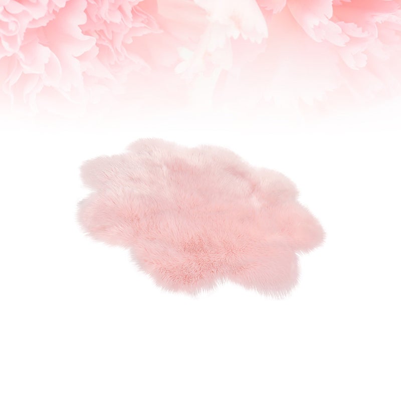 60cm Plush Carpet Plum Blossom Shaped Floor Mat Household Foot Pads Imitation Wool Home Decoration - Image 5