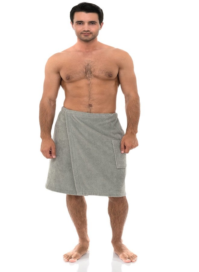 TowelSelections Mens Shower Wrap Adjustable Cotton Terry Spa Bath Gym Cover Up X-Large/XX-Large Belgian Block - Image 4