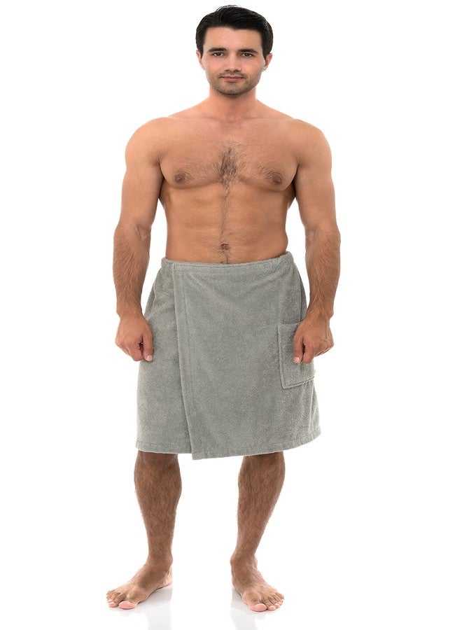 TowelSelections Mens Shower Wrap Adjustable Cotton Terry Spa Bath Gym Cover Up X-Large/XX-Large Belgian Block - Image 1