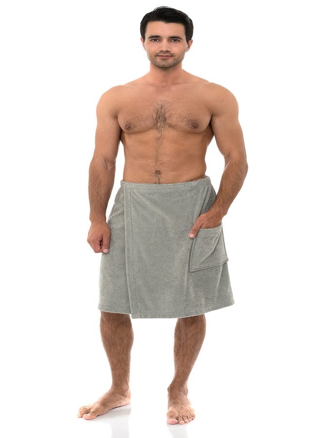 TowelSelections Mens Shower Wrap Adjustable Cotton Terry Spa Bath Gym Cover Up X-Large/XX-Large Belgian Block - Image 3