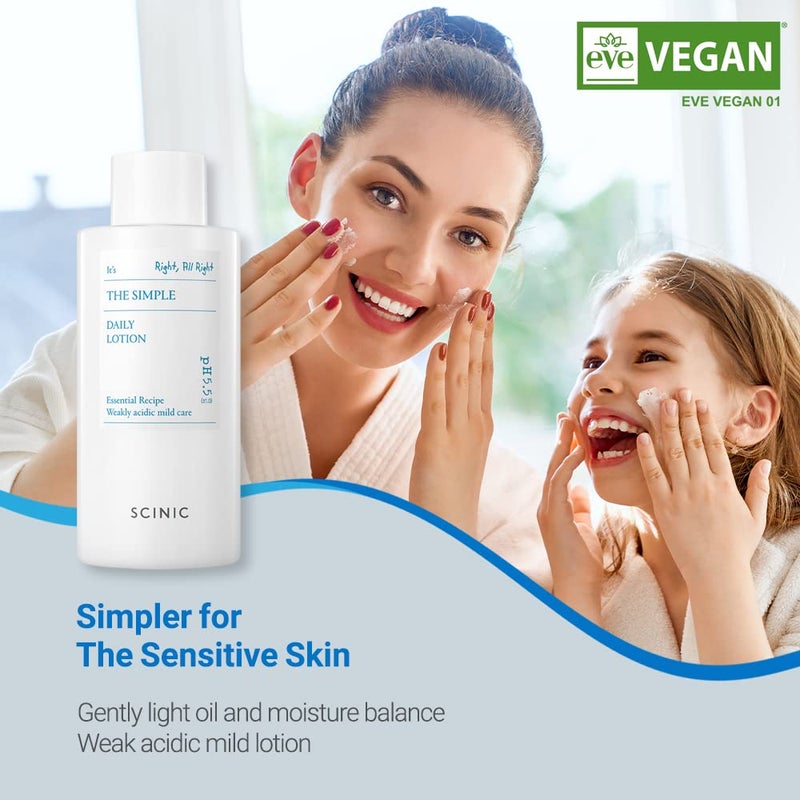 SCINIC The Simple Daily Face Lotion | Vegan, pH-Balanced Moisture Lotion with Madecassoside & Aloe Vera Leaf Juice | Korean Skin Care (8.79 fl.oz) - Image 3