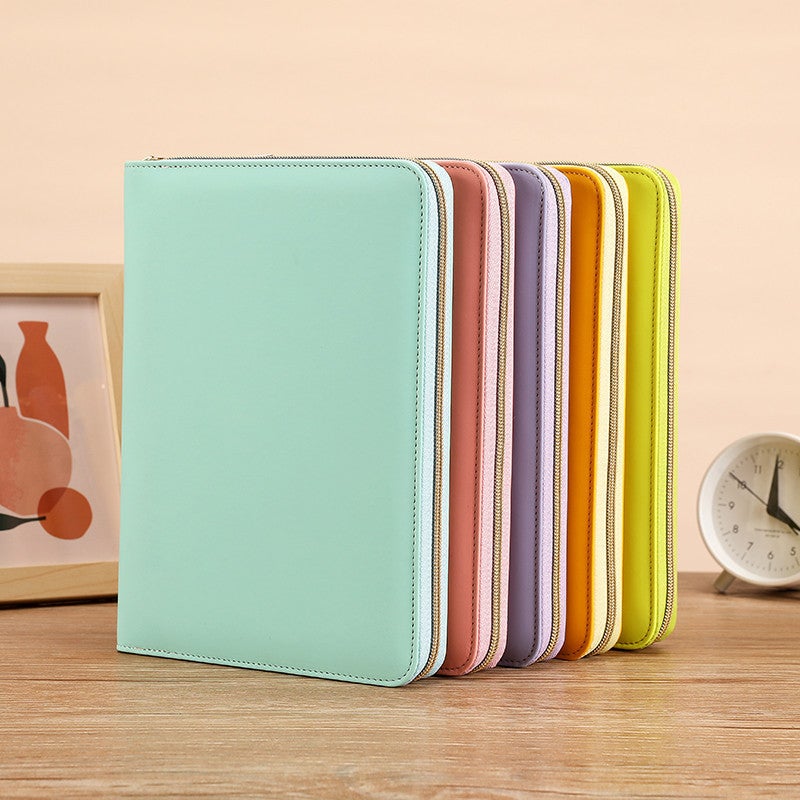 Business Meeting Notepad Zipper Bag Notebook Stationery Diary Simple Gift Imitation Leather Notebook - Image 2