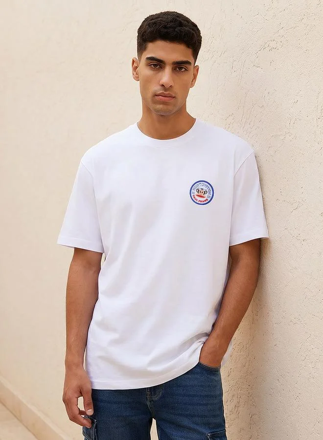 SP Characters Men Regular Fit Crew Neck Short Sleeve SmileyWorld Print T-shirt