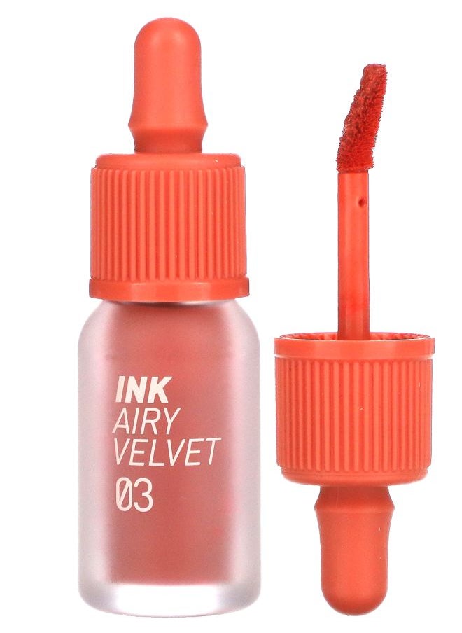 Peripera Ink Airy Velvet Lip Tint 03 Cartoon Coral 0.14 oz (4 g) 