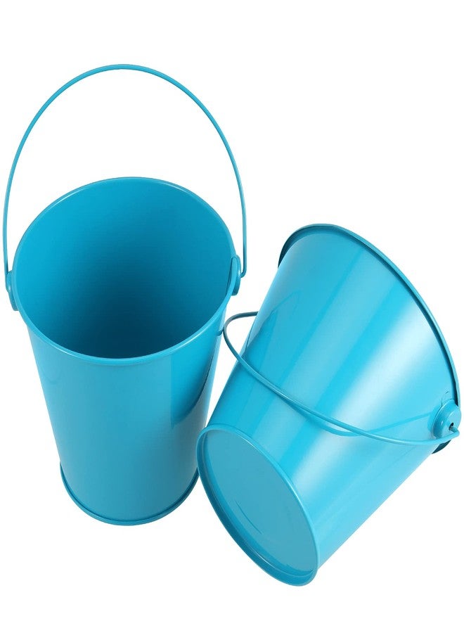 HAKZEON 10 عبوة دلو معدني صغير 4.72 × 4 بوصات، دلو معدني بمقبض، دلو معدني بمقبض للحرف والهدايا الحزبية، أزرق - Image 5