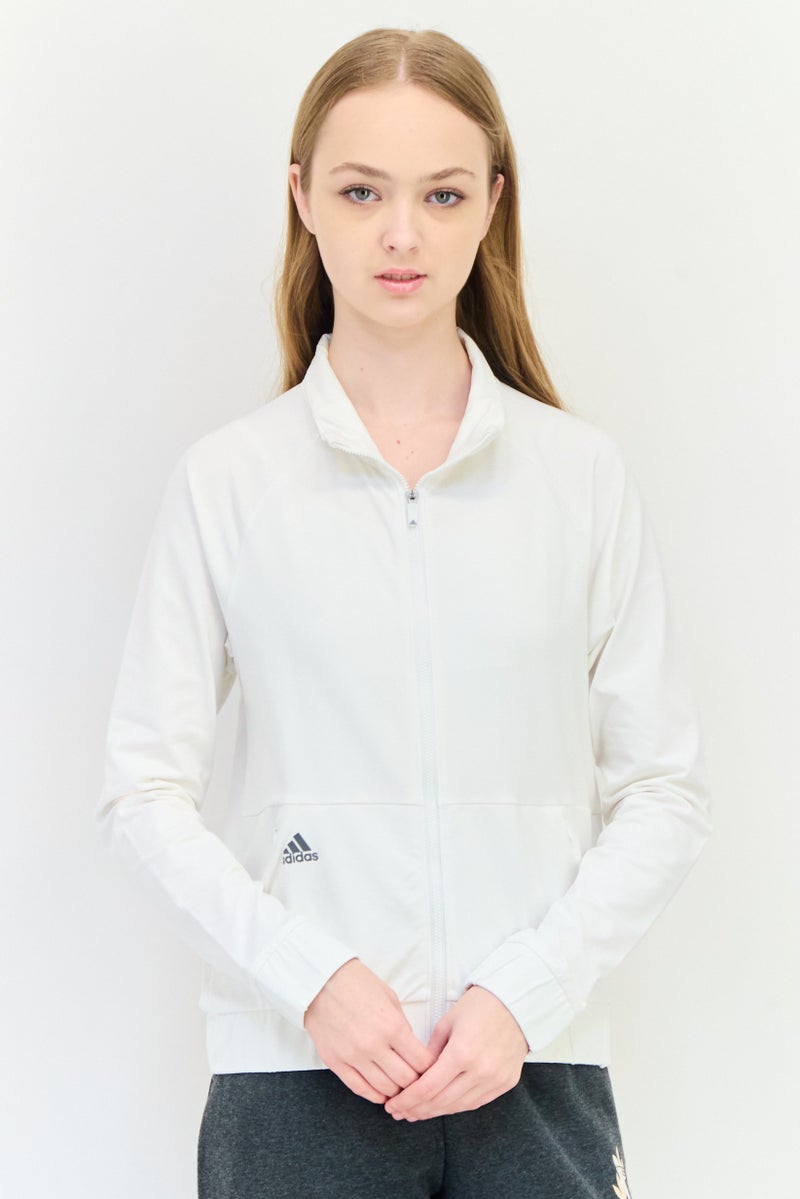 Adidas Women Sportswear Fit Long Sleeve Essential Golf Bomber Jacket, White  - Image 1