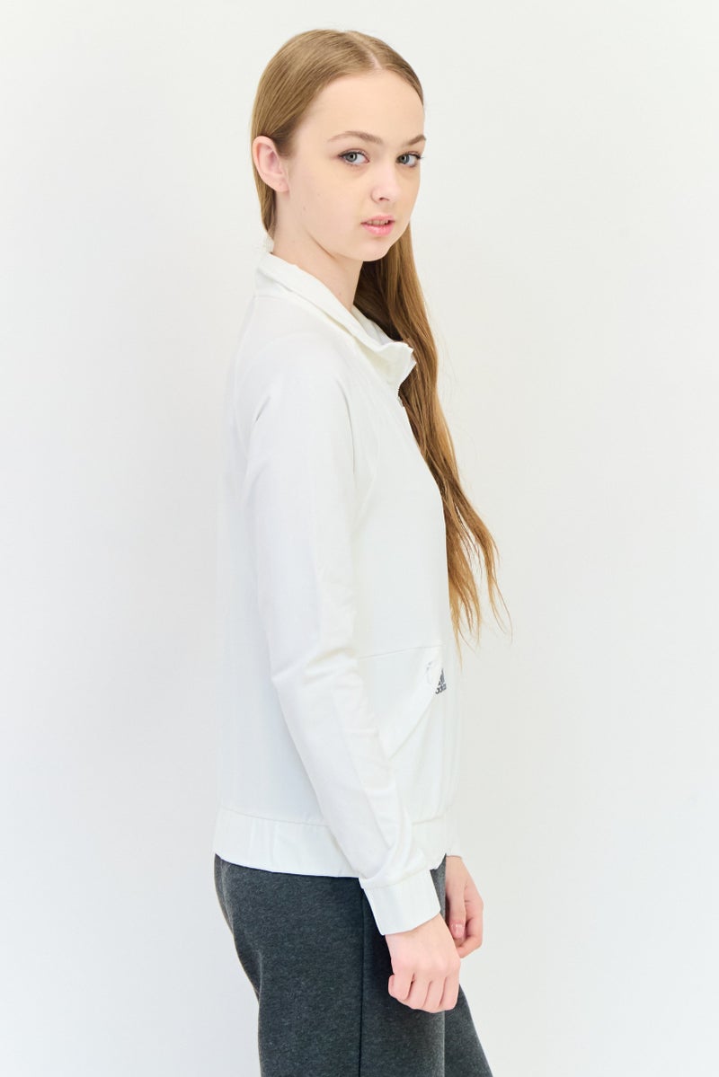 Adidas Women Sportswear Fit Long Sleeve Essential Golf Bomber Jacket, White  - Image 4