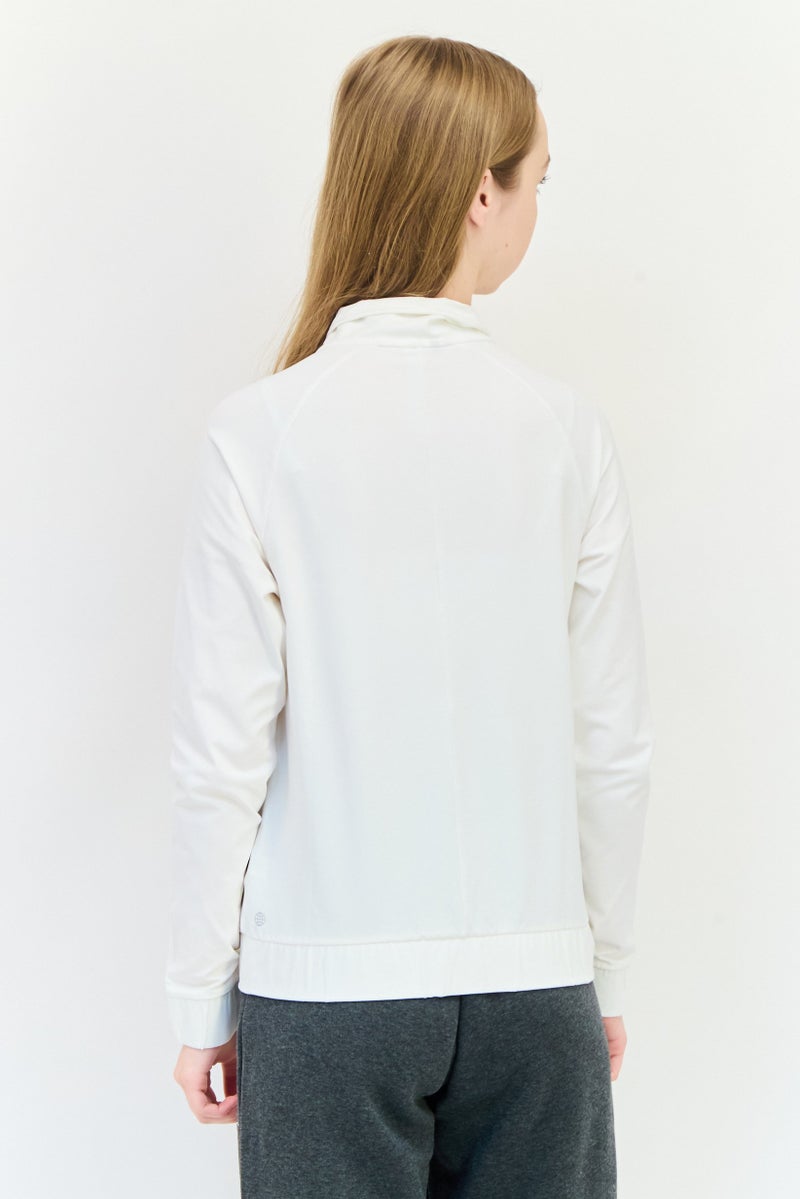 Adidas Women Sportswear Fit Long Sleeve Essential Golf Bomber Jacket, White  - Image 3