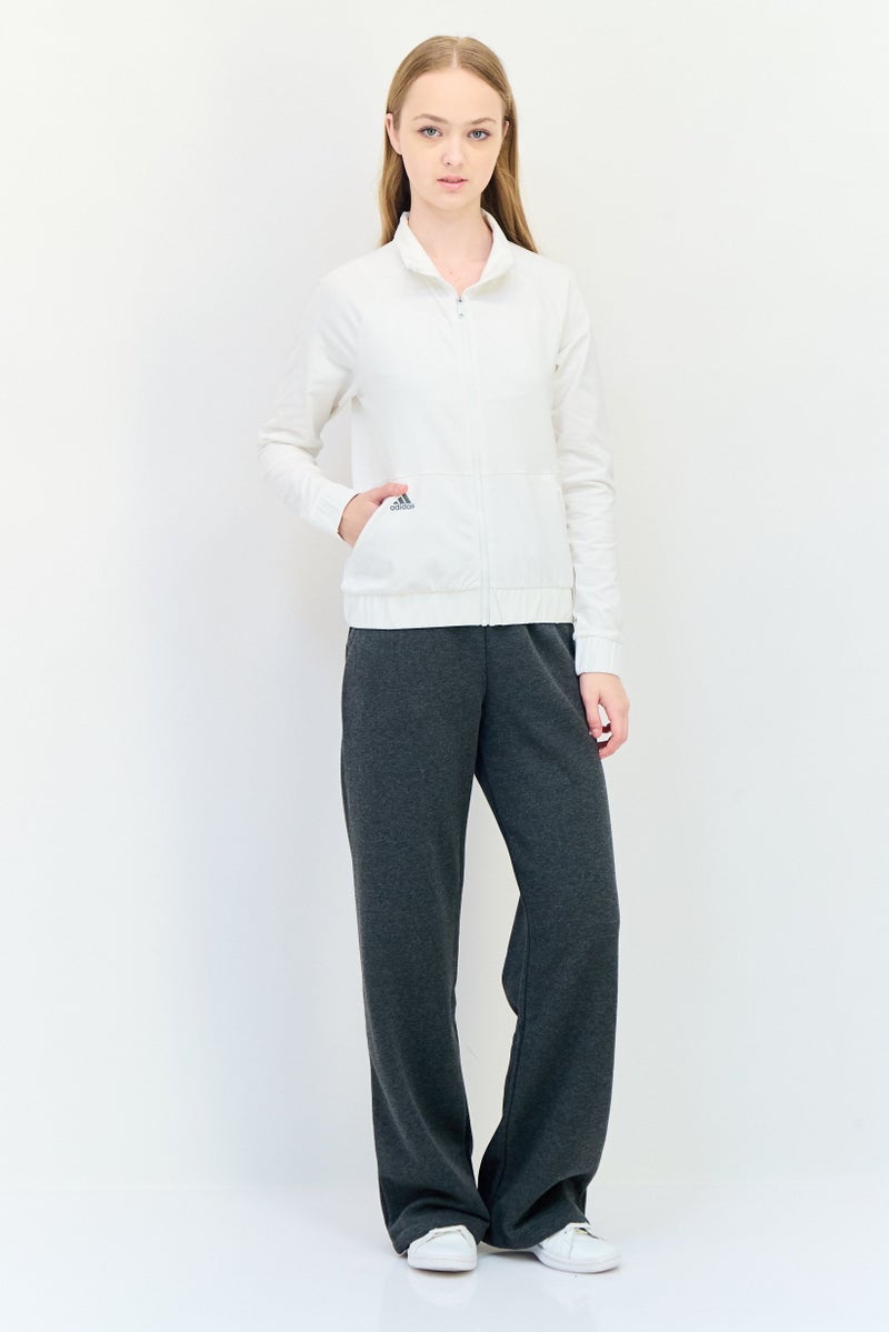 Adidas Women Sportswear Fit Long Sleeve Essential Golf Bomber Jacket, White  - Image 2