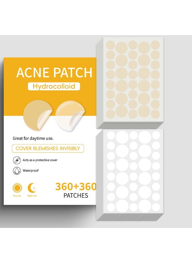 اكني باتش 720 قطعة من رقعة حب الشباب غير المرئية للنهار والليل للوجه والجسم والذقن والجبهة والصدر والظهر، تعمل على تفتيح حب الشباب والرؤوس السوداء، خفيفة وغير مزعجة - Image 1