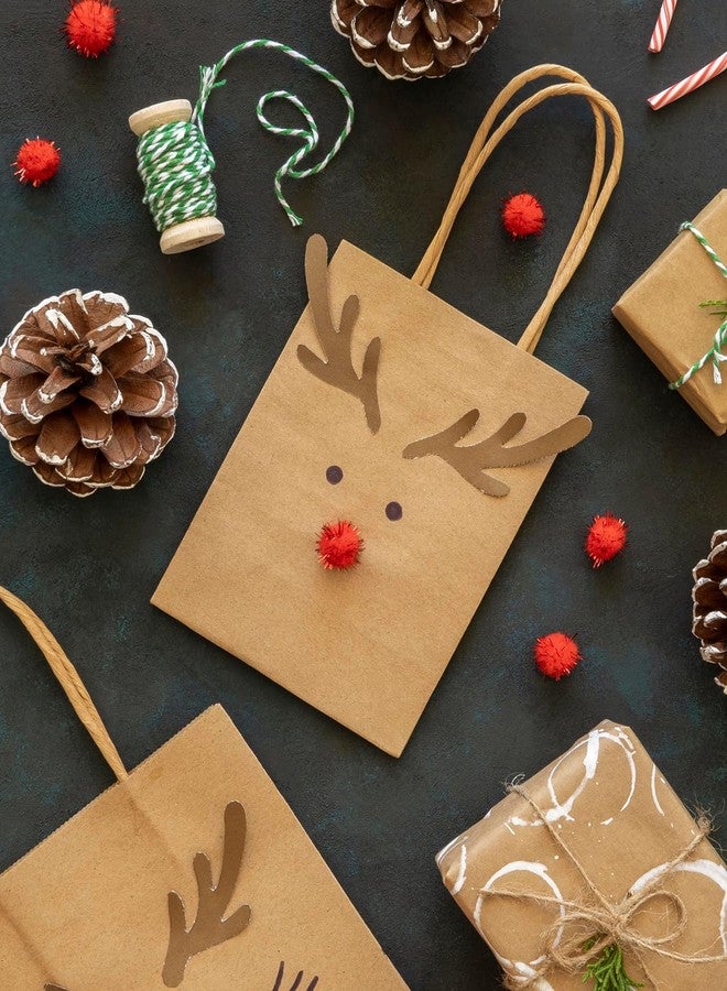qiqee 200-Packs Brown Paper Gift Bags with Handles Bulk 4.5"x2.5"x6" Mini Size Paper Bags Multiple Uses - Image 2