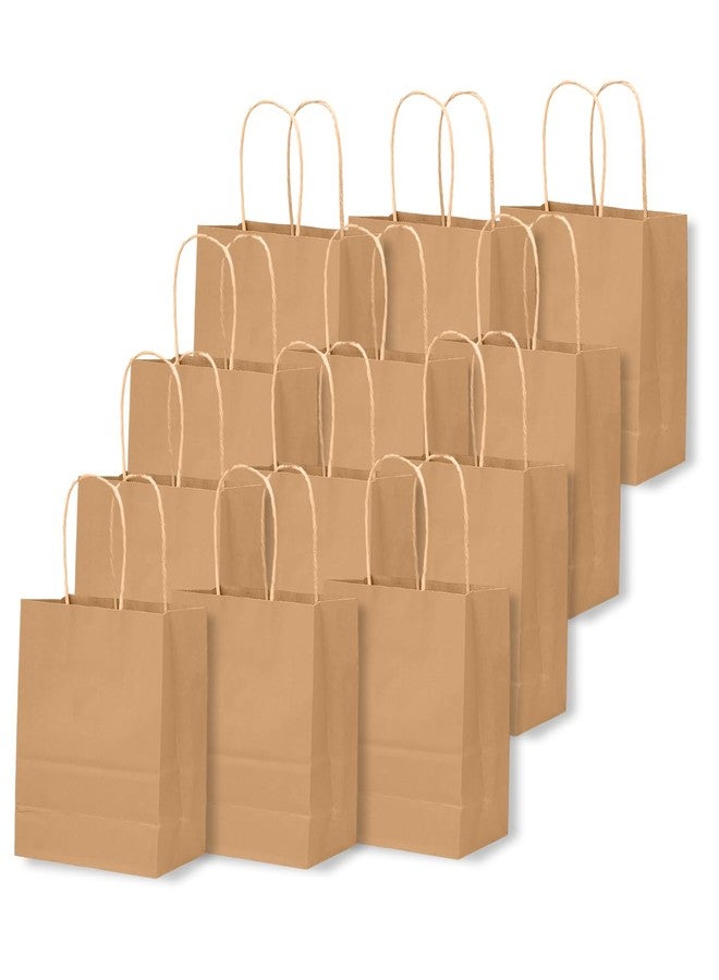 qiqee 200-Packs Brown Paper Gift Bags with Handles Bulk 4.5"x2.5"x6" Mini Size Paper Bags Multiple Uses - Image 3