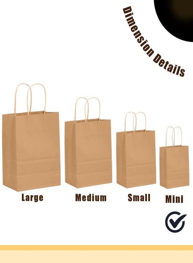 qiqee 200-Packs Brown Paper Gift Bags with Handles Bulk 4.5"x2.5"x6" Mini Size Paper Bags Multiple Uses - Image 5