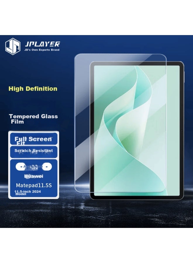 Jplayer Tempered Glass Screen Protector For Huawei Matepad 11.5s /24 Model, Full Coverage 11.5-inch Tablet, Hd Clear Glass Protective Film, Anti-fingerprint Smooth Scratch-resistant Screen Film - Image 1