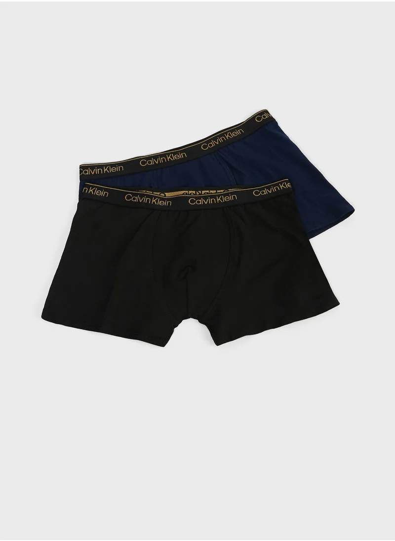 Calvin Klein Jeans Kids 2 Pack Logo Trunks