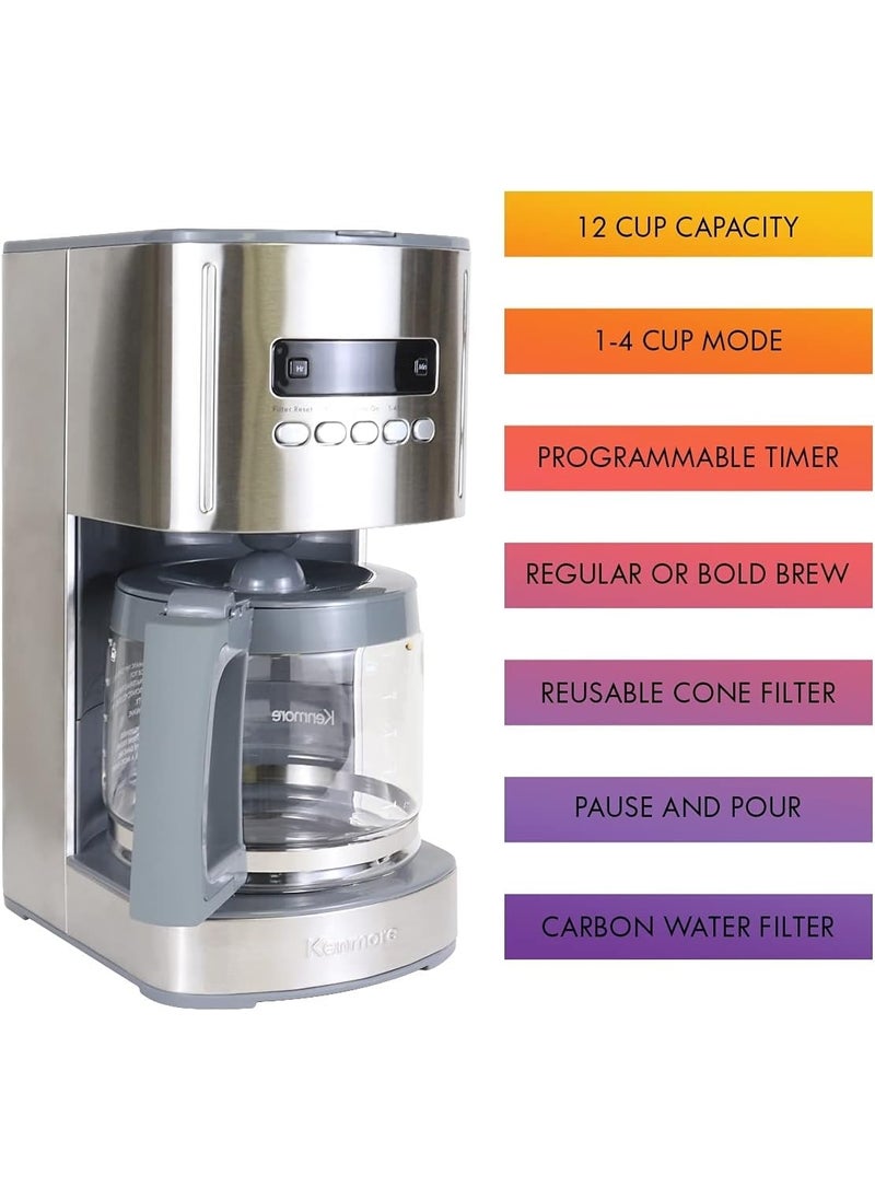 Kenmore Kenmore 00840706 12Cup Programmable Aroma Control Coffee Maker 634 Stainless Steel  - Image 3