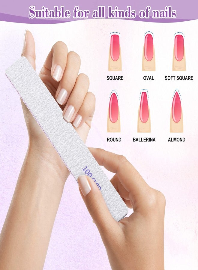 Xinnun 150 Pcs Nail Files 100/180 Grit Double Sides Professional Reusable Emery Board Nail Files for Acrylic Manicure Tools Suit for Home Salon - Image 4