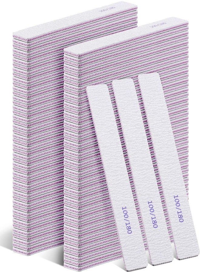 Xinnun 150 Pcs Nail Files 100/180 Grit Double Sides Professional Reusable Emery Board Nail Files for Acrylic Manicure Tools Suit for Home Salon - Image 1