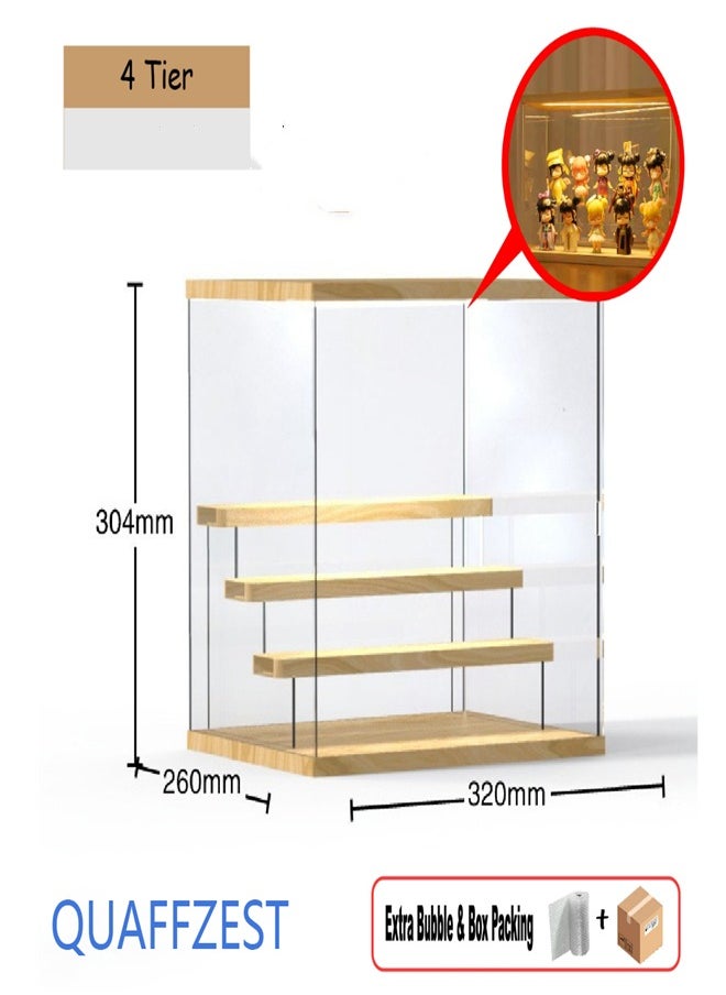 Generic 4Layer Transparent Acrylic Display Box with Wooden Top Base（without LED）  - Image 2