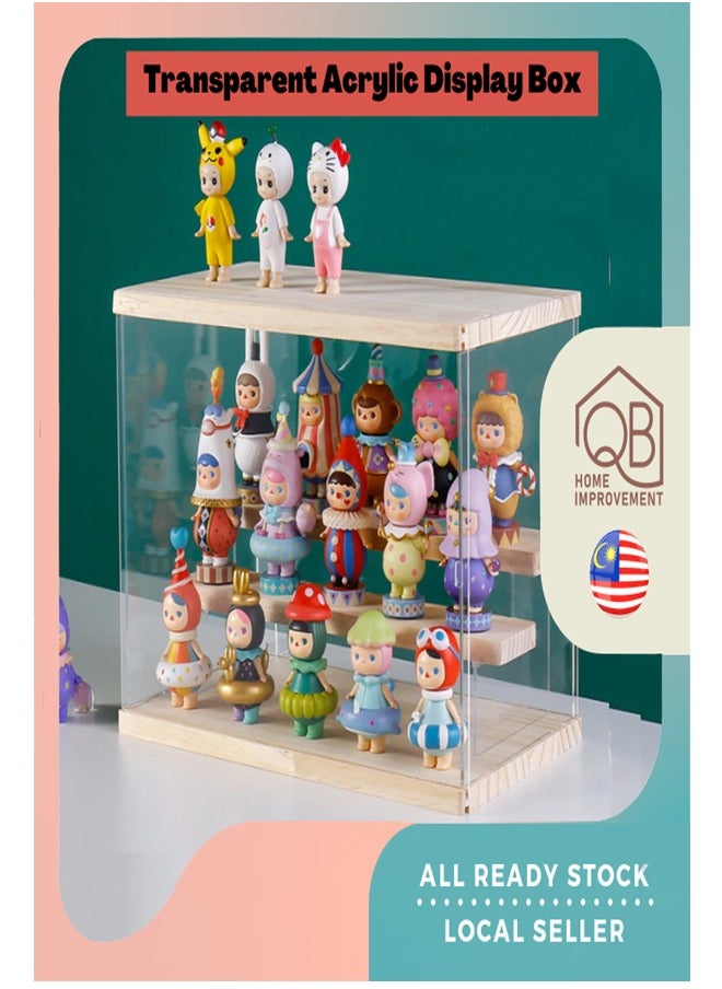 Generic 4Layer Transparent Acrylic Display Box with Wooden Top Base（without LED）  - Image 5