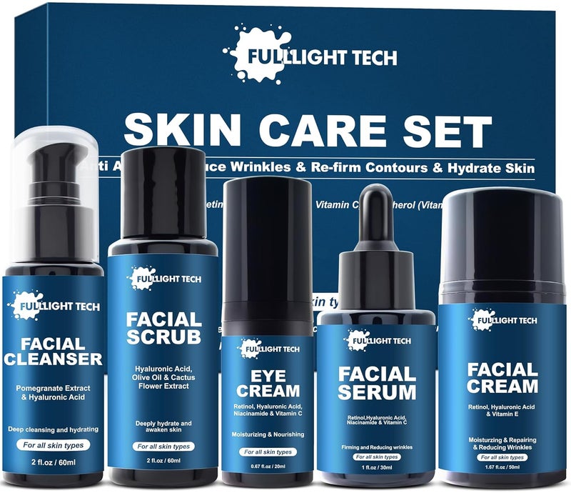 Skin Care for MenMens Hydrating Skin Care Kit for TigtenFirm  Hydrate Skin Facial Care Kit WRetinolHyaluronic AcidMen Christmas Brithday Fathers Valentines Gifts for Him Boyfriend Husband